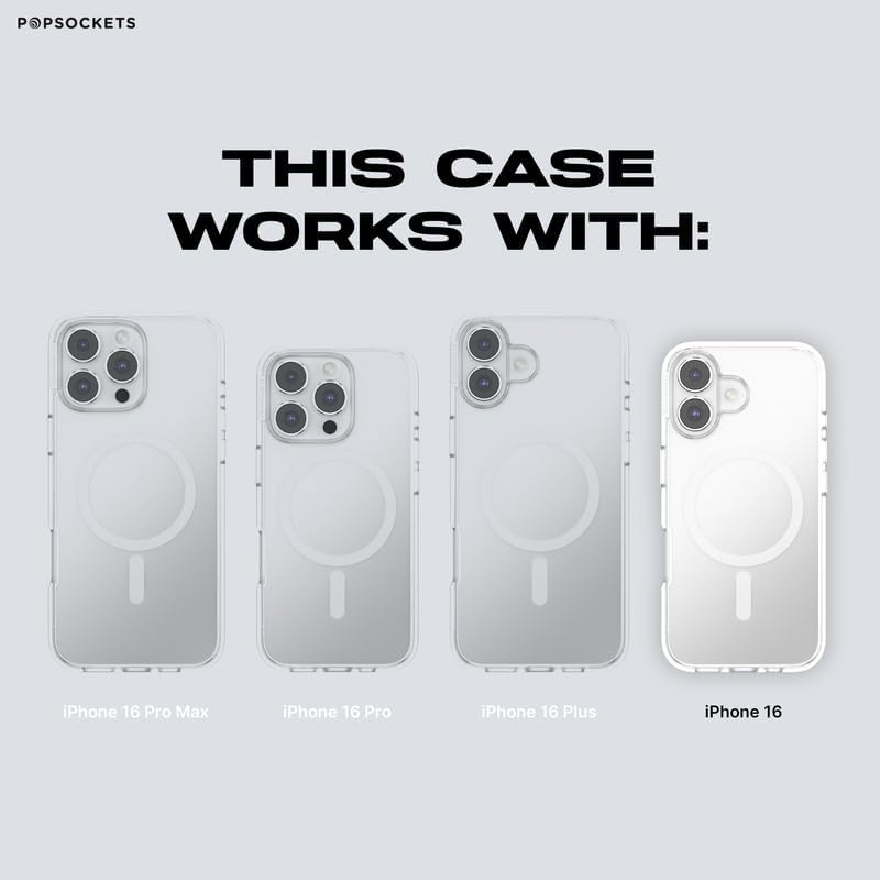image:imagePopSockets iPhone 16 Pro Case Compatible with MagSafe Phone Case for iPhone 16 Pro Wireless Charging Compatible Case Only Black LaceSava Sava Palms