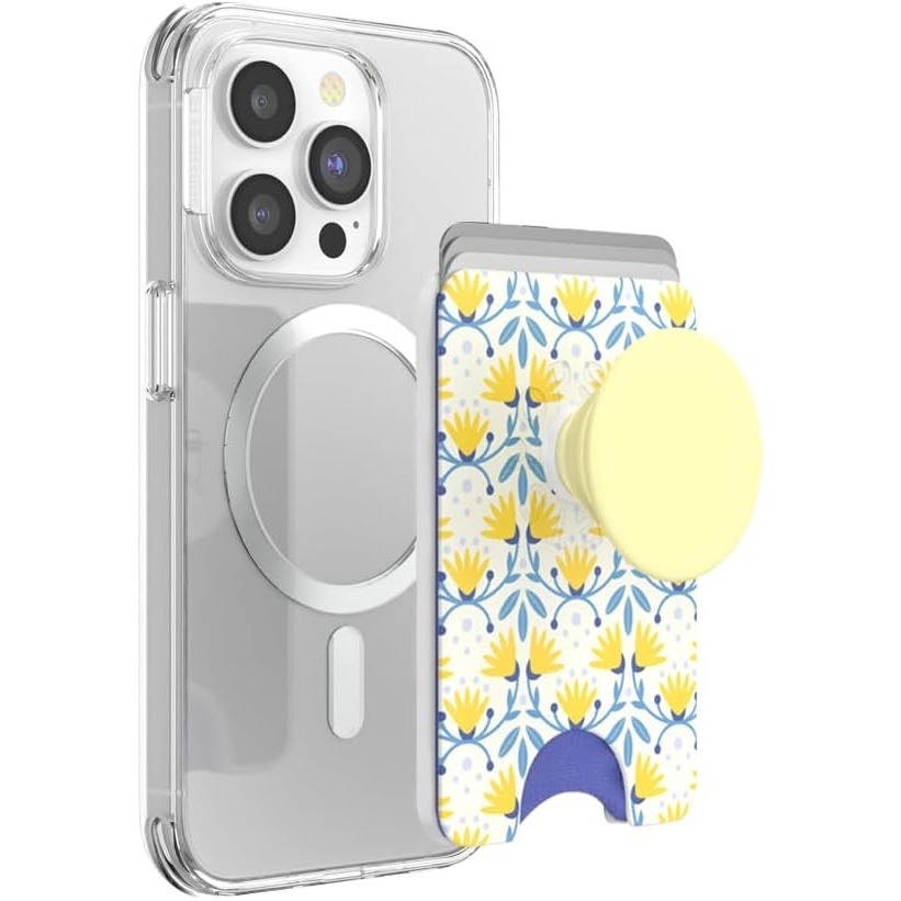 image:imagePopSockets Phone Wallet with Expanding Grip Phone Card Holder Wireless Charging Compatible Wallet Compatible with MagSafe Licorice DotTea Towel