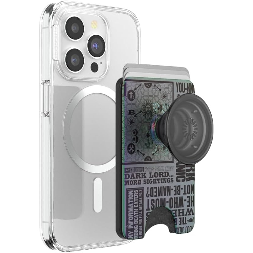 image:imagePopSockets Phone Wallet with Expanding Grip Phone Card Holder Wireless Charging Compatible Wallet Compatible with MagSafe Licorice DotThe Dark Lord Has Returned