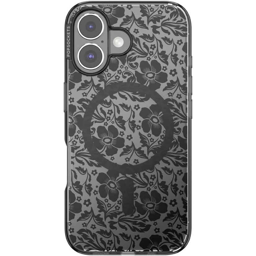 image:imagePopSockets iPhone 16 Pro Case Compatible with MagSafe Phone Case for iPhone 16 Pro Wireless Charging Compatible Case Only Black LaceBlack Lace