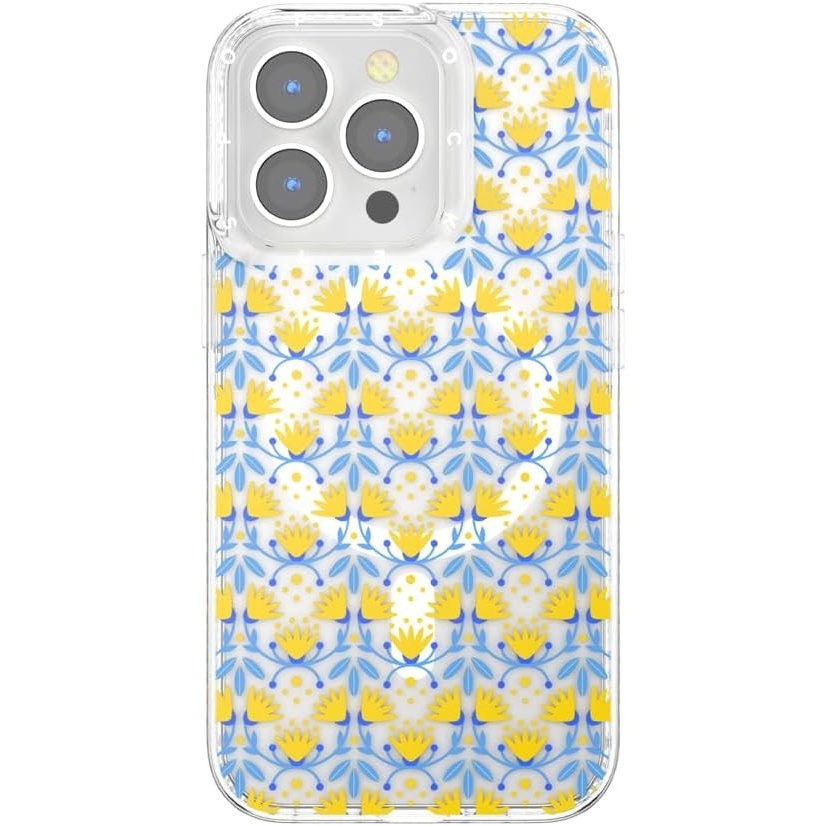image:imagePopSockets iPhone 16 Pro Case Compatible with MagSafe Phone Case for iPhone 16 Pro Wireless Charging Compatible Case Only Black LaceTea Towel Blue