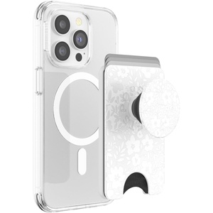 PopSockets Phone Wallet with Expanding Grip, Phone Card Holder, Wireless Charging Compatible, Wallet Compatible with MagSafe – Licorice Dot(Blanc Fresh)