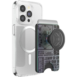 PopSockets Phone Wallet with Expanding Grip, Phone Card Holder, Wireless Charging Compatible, Wallet Compatible with MagSafe – Licorice Dot(The Dark Lord Has Returned)