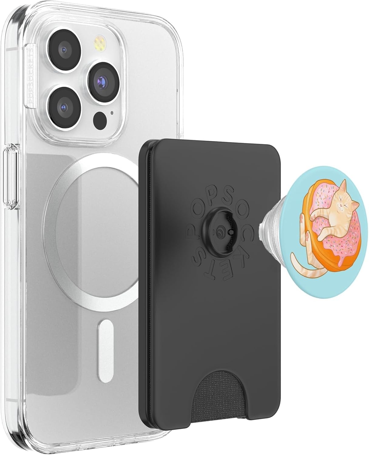 image:imagePopSockets Cat Phone Grip Donut Kitty PopSockets PopGrip for MagSafeMagnetic PopWallet