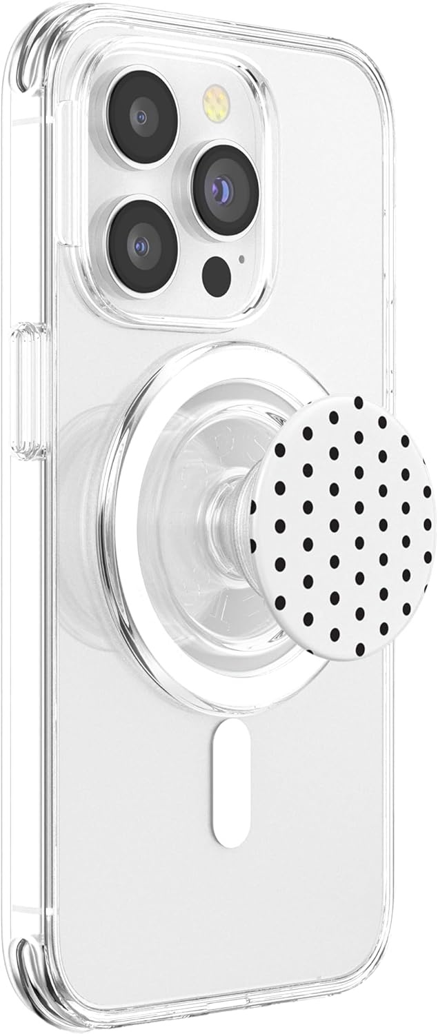 image:imagePopSockets Phone Grip Black amp White Polka Dots PopSockets PopGrip for MagSafeMagnetic PopGrip