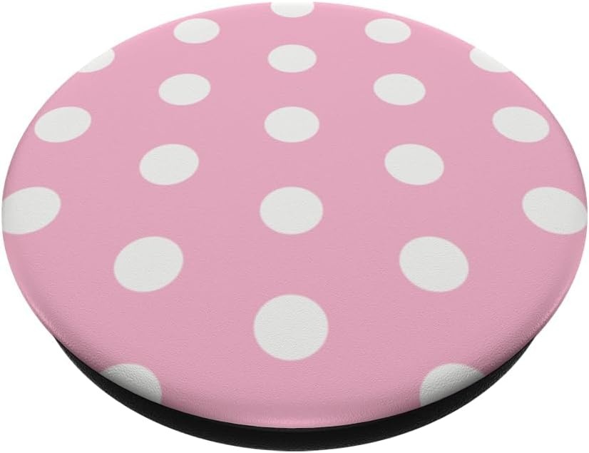 image:imagePopSockets Phone Grip Pink amp White Polka Dots PopSockets PopGrip for MagSafeAdhesive PopGrip