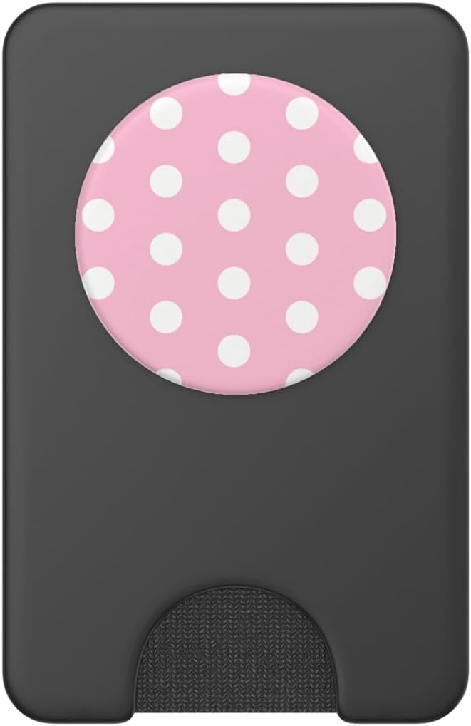 image:imagePopSockets Phone Grip Pink amp White Polka Dots PopSockets PopGrip for MagSafeMagnetic PopWallet
