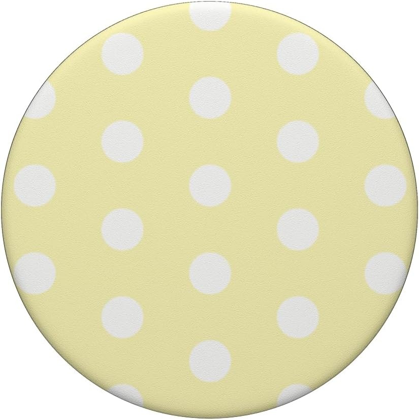 image:imagePopSockets Phone Grip Yellow amp White Polka Dots PopSockets Adhesive PopGripAdhesive PopGrip