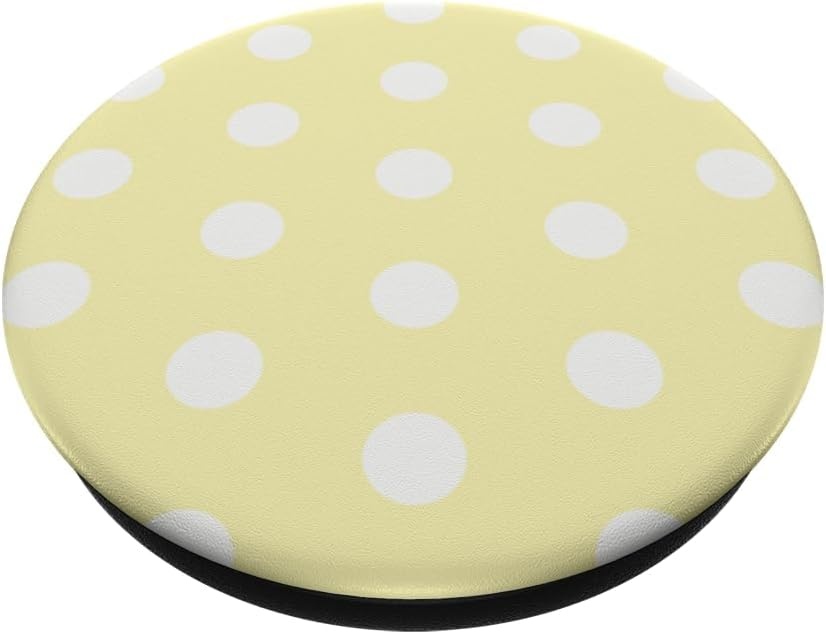 image:imagePopSockets Phone Grip Yellow amp White Polka Dots PopSockets Adhesive PopGripAdhesive PopGrip