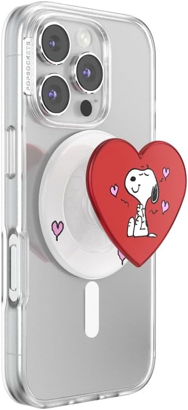 image:imagePopSockets Phone Grip for MagSafe Magnetic Holder Phone Stand Snoopy Tied in a BowSnoopys Big Heart
