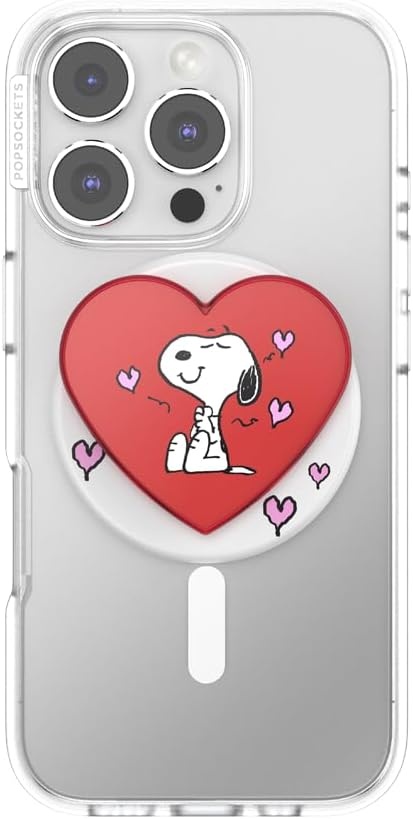 image:imagePopSockets Phone Grip for MagSafe Magnetic Holder Phone Stand Snoopy Tied in a BowSnoopys Big Heart