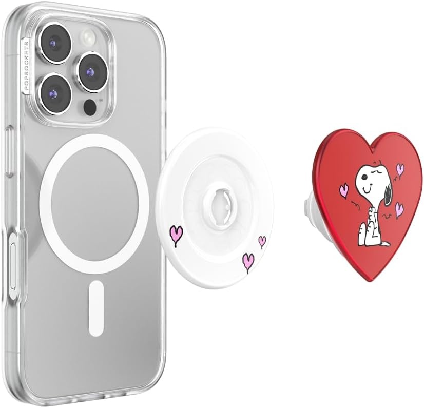 image:imagePopSockets Phone Grip for MagSafe Magnetic Holder Phone Stand Snoopy Tied in a BowSnoopys Big Heart