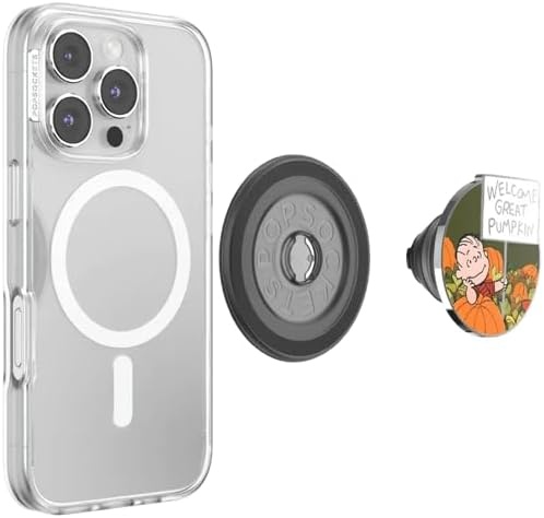 image:imagePopSockets Phone Grip for MagSafe Magnetic Holder Phone Stand Snoopy Tied in a BowWelcome Great Pumpkin
