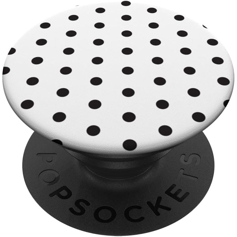 image:imagePopSockets Phone Grip Black amp White Polka Dots PopSockets PopGrip for MagSafeAdhesive PopGrip