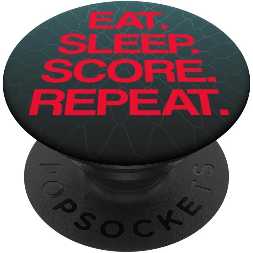image:imagePopSockets Soccer Phone Grip Eat Sleep Score Repeat PopSockets PopGrip for MagSafeAdhesive PopGrip