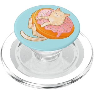 PopSockets Cat Phone Grip – Donut Kitty PopSockets PopGrip for MagSafe(Magnetic PopGrip)