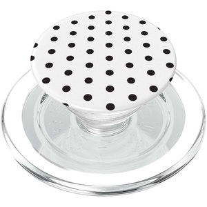 PopSockets Phone Grip – Black & White Polka Dots PopSockets PopGrip for MagSafe(Magnetic PopGrip)
