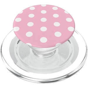 PopSockets Phone Grip – Pink & White Polka Dots PopSockets PopGrip for MagSafe(Magnetic PopGrip)