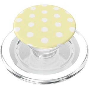 PopSockets Phone Grip – Yellow & White Polka Dots PopSockets Adhesive PopGrip(Magnetic PopGrip)