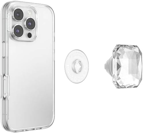 image:imagePopSockets Adhesive Phone Grip Holder Phone Stand Heart Pillow Cut Heart Clear Glitter