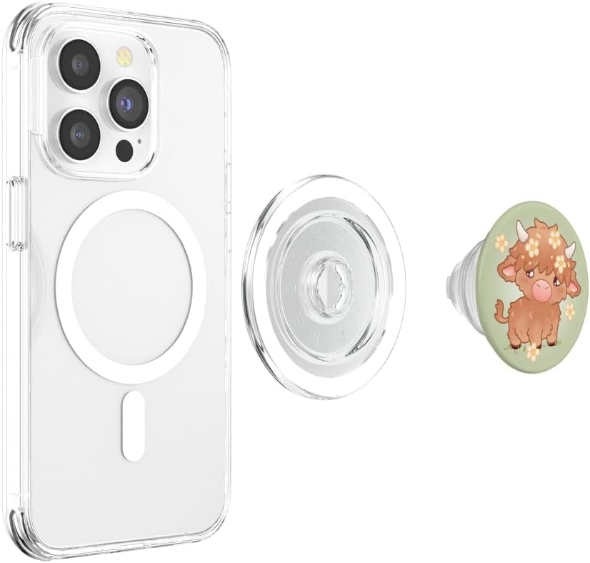 image:imagePopSockets Cow Phone Grip Highland Cow PopSockets PopGrip for MagSafeMagnetic PopGrip
