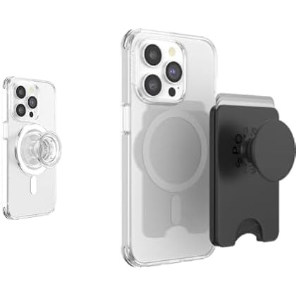 image:imageBundle of PopSockets Phone Grip for MagSafe Magnetic Holder Phone Stand Clear PopSockets Phone Wallet for MagSafe Phone Card Holder with Grip Black Black