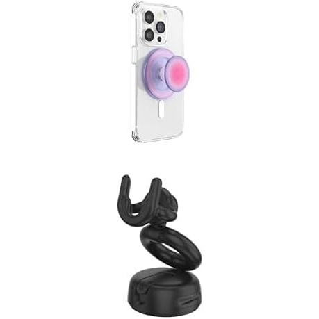 image:imageBundle of PopSockets Phone Grip for MagSafe Magnetic Holder Phone Stand Cute Pink  Aura  PopSockets Car Phone Mount Vent Mount Black  Black