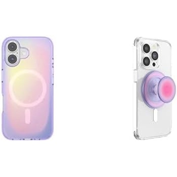image:imageBundle of PopSockets iPhone 16 Phone Case with MagSafe Wireless Charging Compatible Purple Aura PopSockets Phone Grip for MagSafe Magnetic Holder Phone Stand Cute Pink Aura