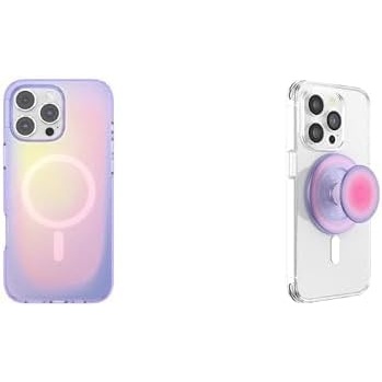image:imageBundle of PopSockets iPhone 16 Pro Max Phone Case with MagSafe Wireless Charging Compatible Purple Aura PopSockets Phone Grip for MagSafe Magnetic Holder Phone Stand Cute Pink Aura