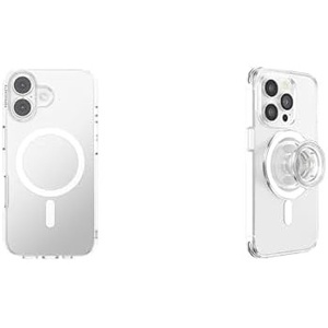Bundle of PopSockets iPhone 17 Phone Case with MagSafe, Wireless Charging Compatible, Clear – Clear + PopSockets Phone Grip for MagSafe, Magnetic Holder, Phone Stand – Clear