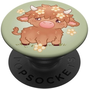PopSockets Cow Phone Grip – Highland Cow PopSockets PopGrip for MagSafe(Adhesive PopGrip)