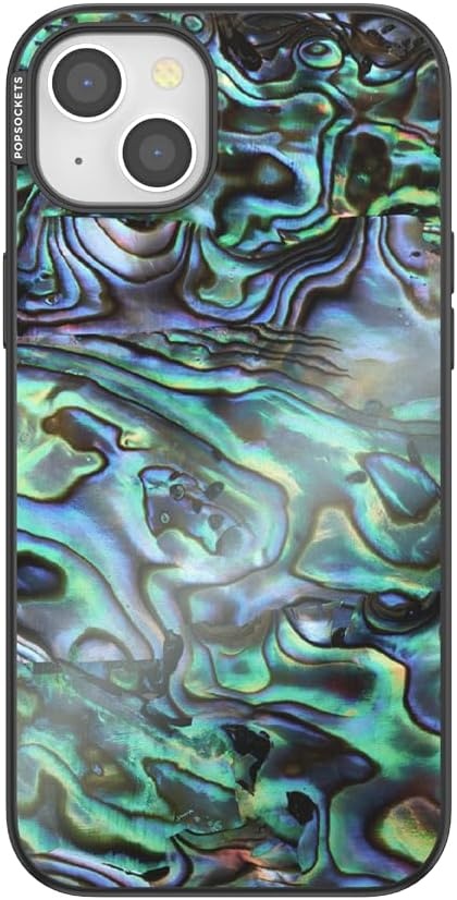 image:imagePopSockets iPhone 13 Phone Case with MagSafe Wireless Charging Compatible Checkered Blush GinghamAlbalone