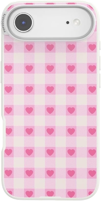 image:imagePopSockets iPhone 13 Phone Case with MagSafe Wireless Charging Compatible Checkered Blush GinghamBlush Gingham