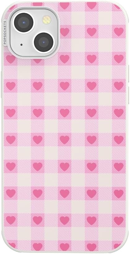 image:imagePopSockets iPhone 13 Phone Case with MagSafe Wireless Charging Compatible Checkered Blush GinghamBlush Gingham