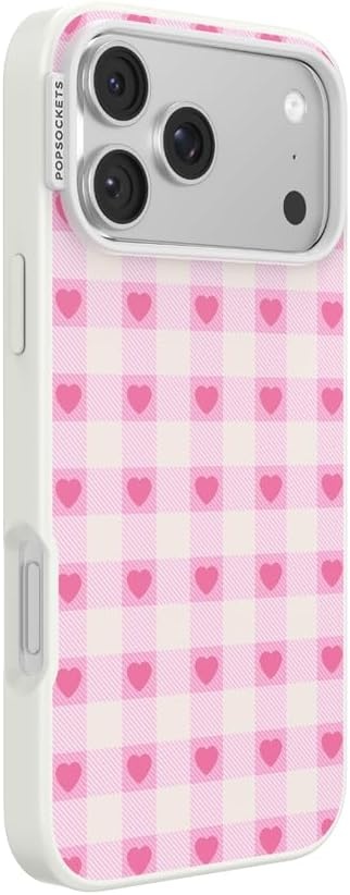 image:imagePopSockets iPhone 13 Phone Case with MagSafe Wireless Charging Compatible Checkered Blush GinghamBlush Gingham
