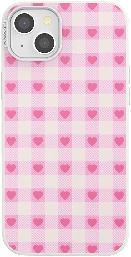 image:imagePopSockets iPhone 13 Phone Case with MagSafe Wireless Charging Compatible Checkered Blush GinghamBlush Gingham