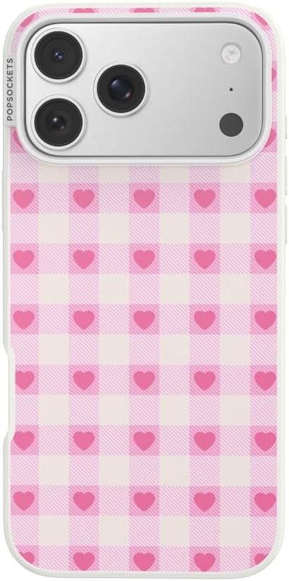 image:imagePopSockets iPhone 13 Phone Case with MagSafe Wireless Charging Compatible Checkered Blush GinghamBlush Gingham