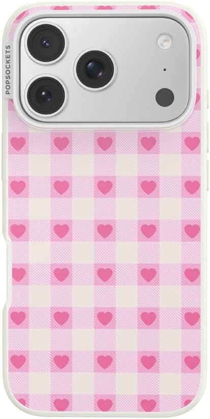 image:imagePopSockets iPhone 13 Phone Case with MagSafe Wireless Charging Compatible Checkered Blush GinghamBlush Gingham