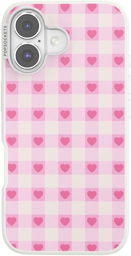 image:imagePopSockets iPhone 13 Phone Case with MagSafe Wireless Charging Compatible Checkered Blush GinghamBlush Gingham