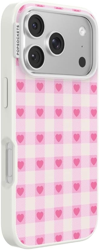 image:imagePopSockets iPhone 13 Phone Case with MagSafe Wireless Charging Compatible Checkered Blush GinghamBlush Gingham