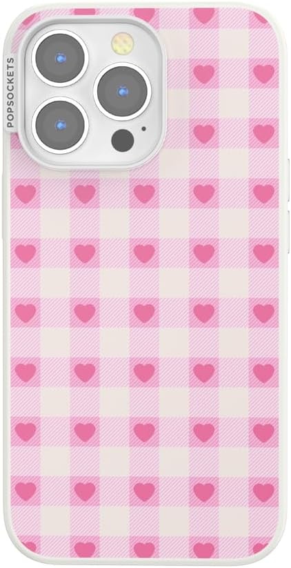 image:imagePopSockets iPhone 13 Phone Case with MagSafe Wireless Charging Compatible Checkered Blush GinghamBlush Gingham