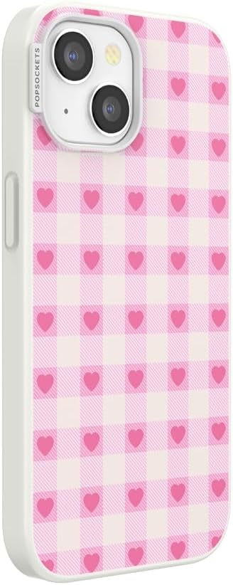 image:imagePopSockets iPhone 13 Phone Case with MagSafe Wireless Charging Compatible Checkered Blush GinghamBlush Gingham
