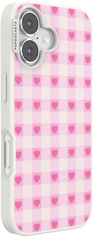 image:imagePopSockets iPhone 13 Phone Case with MagSafe Wireless Charging Compatible Checkered Blush GinghamBlush Gingham
