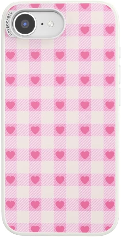 image:imagePopSockets iPhone 13 Phone Case with MagSafe Wireless Charging Compatible Checkered Blush GinghamBlush Gingham