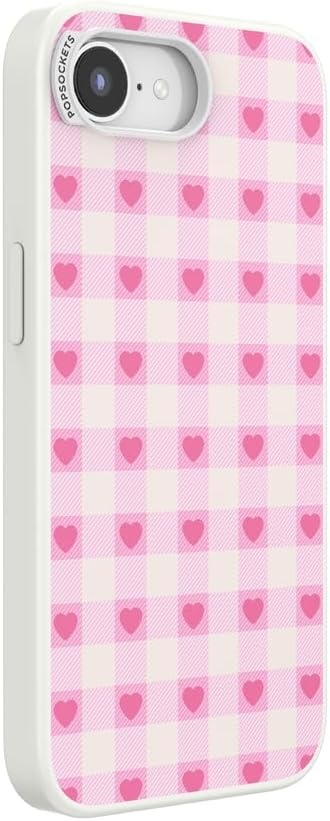 image:imagePopSockets iPhone 13 Phone Case with MagSafe Wireless Charging Compatible Checkered Blush GinghamBlush Gingham