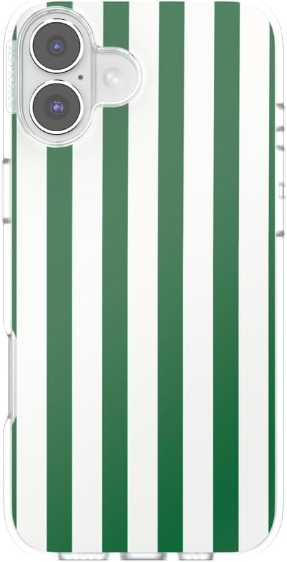 image:imagePopSockets iPhone 13 Phone Case with MagSafe Wireless Charging Compatible Checkered Blush GinghamClub Stripe Green