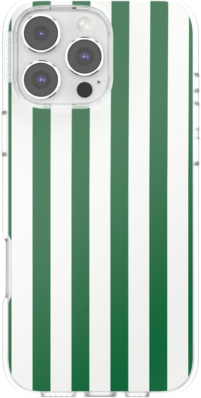 image:imagePopSockets iPhone 13 Phone Case with MagSafe Wireless Charging Compatible Checkered Blush GinghamClub Stripe Green