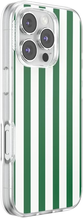 image:imagePopSockets iPhone 13 Phone Case with MagSafe Wireless Charging Compatible Checkered Blush GinghamClub Stripe Green