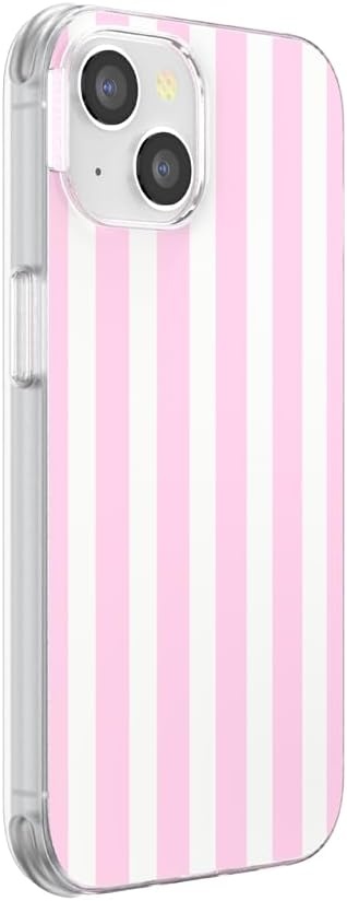 image:imagePopSockets iPhone 13 Phone Case with MagSafe Wireless Charging Compatible Checkered Blush GinghamClub Stripe Pink