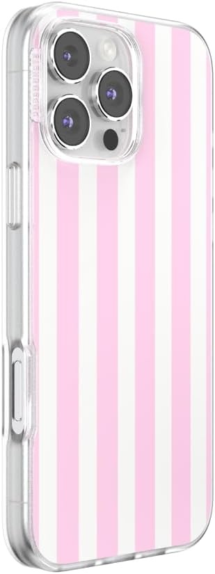 image:imagePopSockets iPhone 13 Phone Case with MagSafe Wireless Charging Compatible Checkered Blush GinghamClub Stripe Pink
